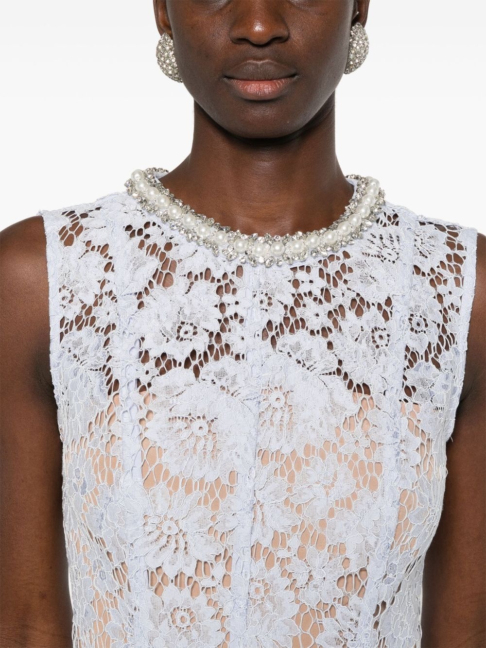 fine-lace midi dress - 5