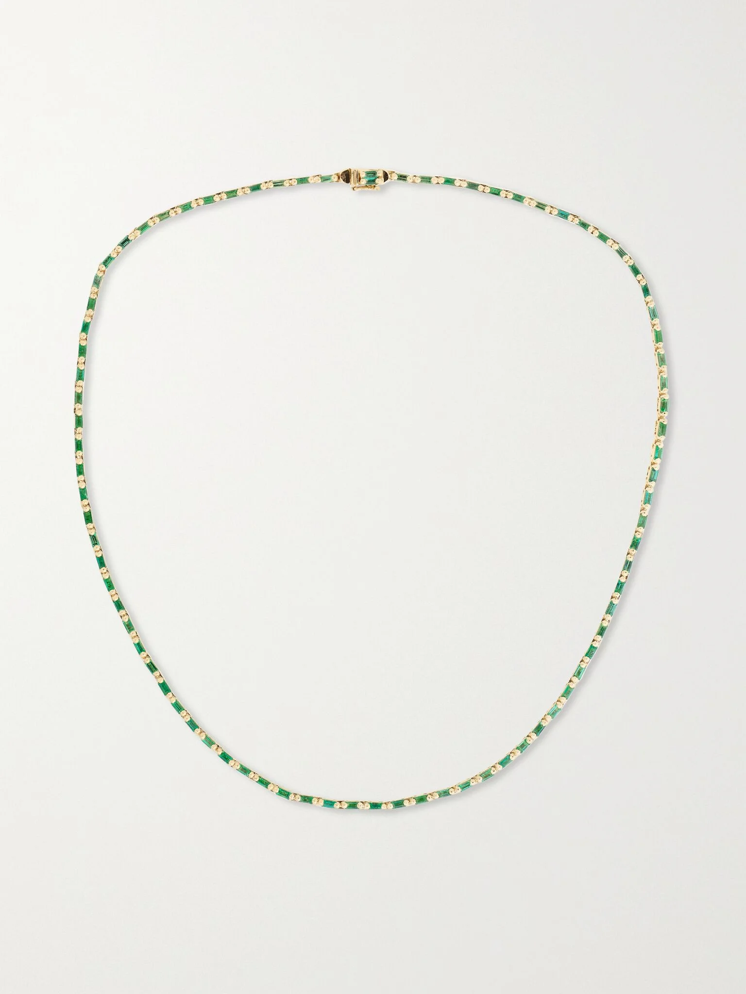 18-karat gold emerald tennis necklace Gold - 1