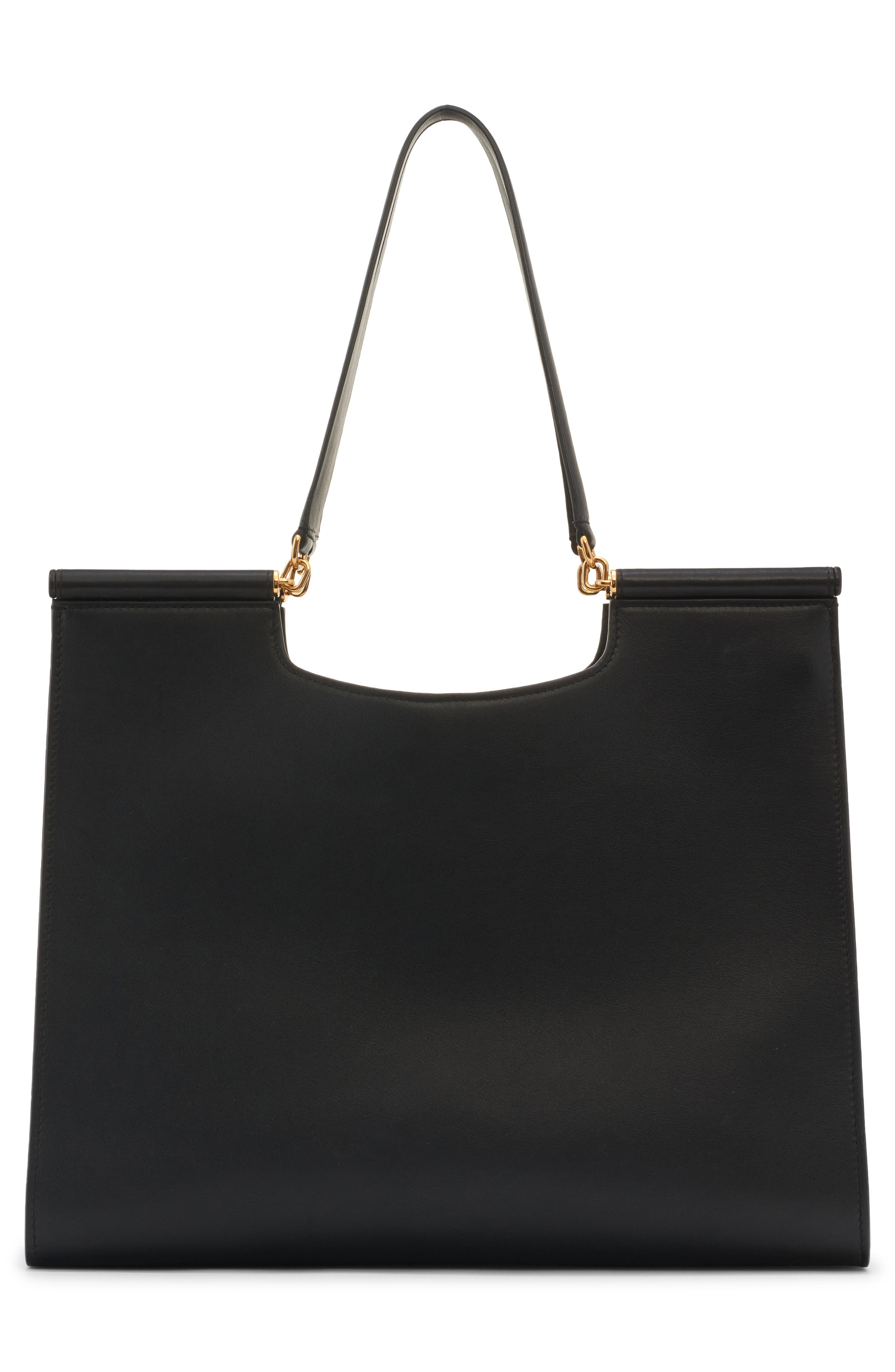 Dolce&Gabbana Sicily Leather Shopper in Nero at Nordstrom - 2