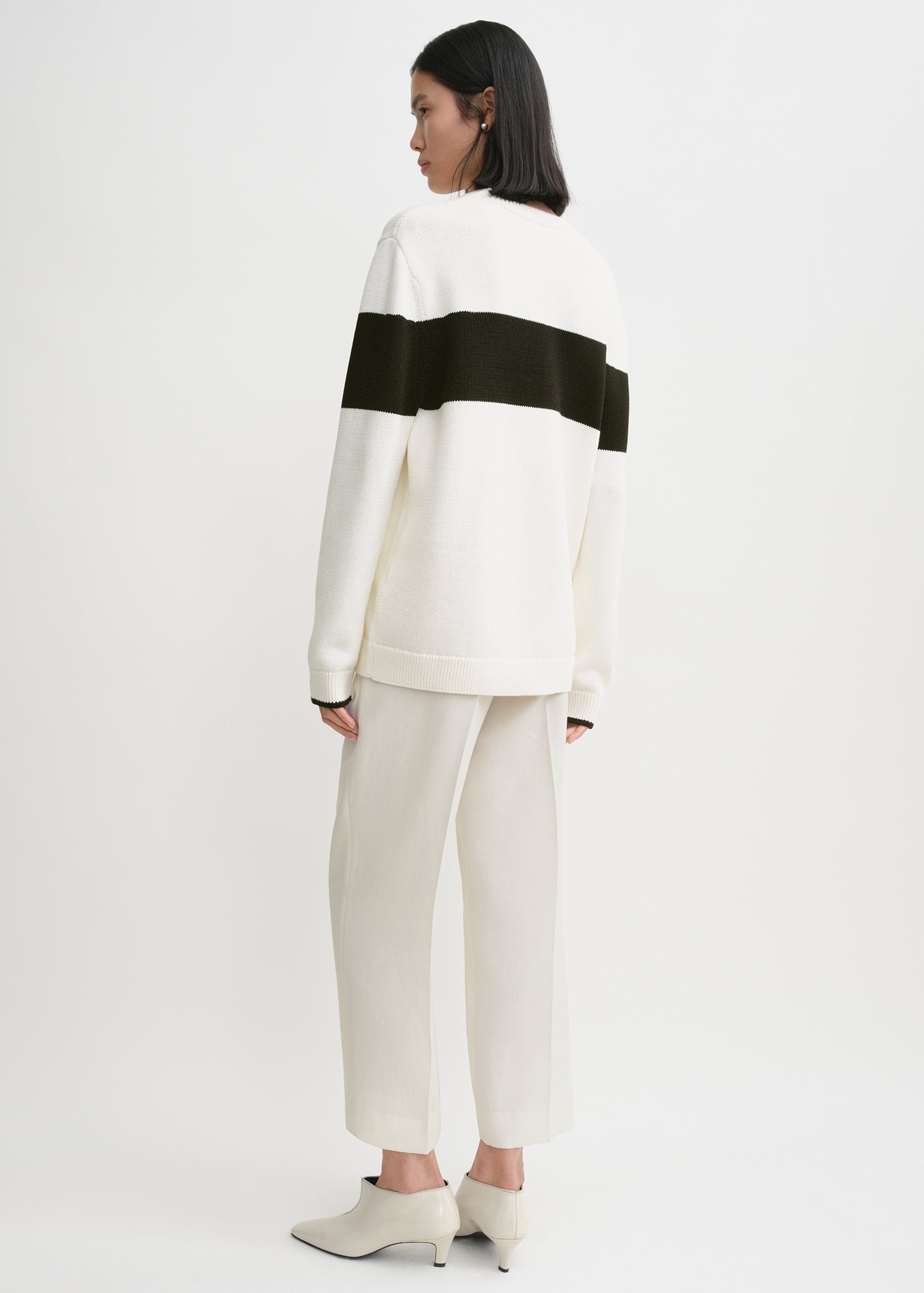 Contrast-stripe knit white/black - 4