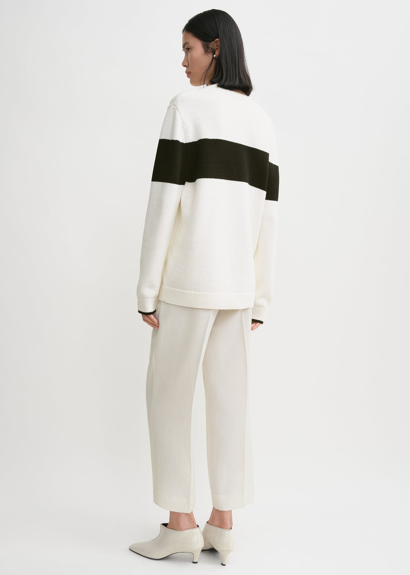 Contrast-stripe knit white/black 4