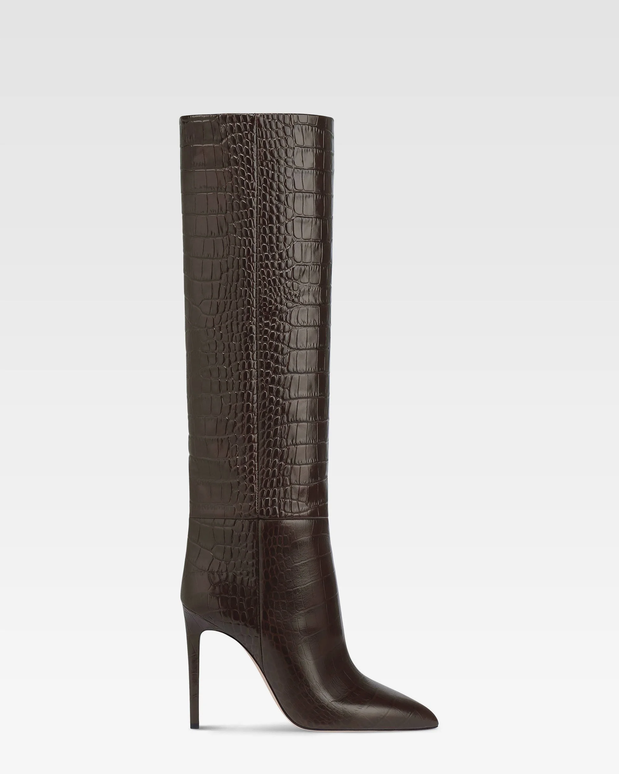 Croc-effect leather boot - 1