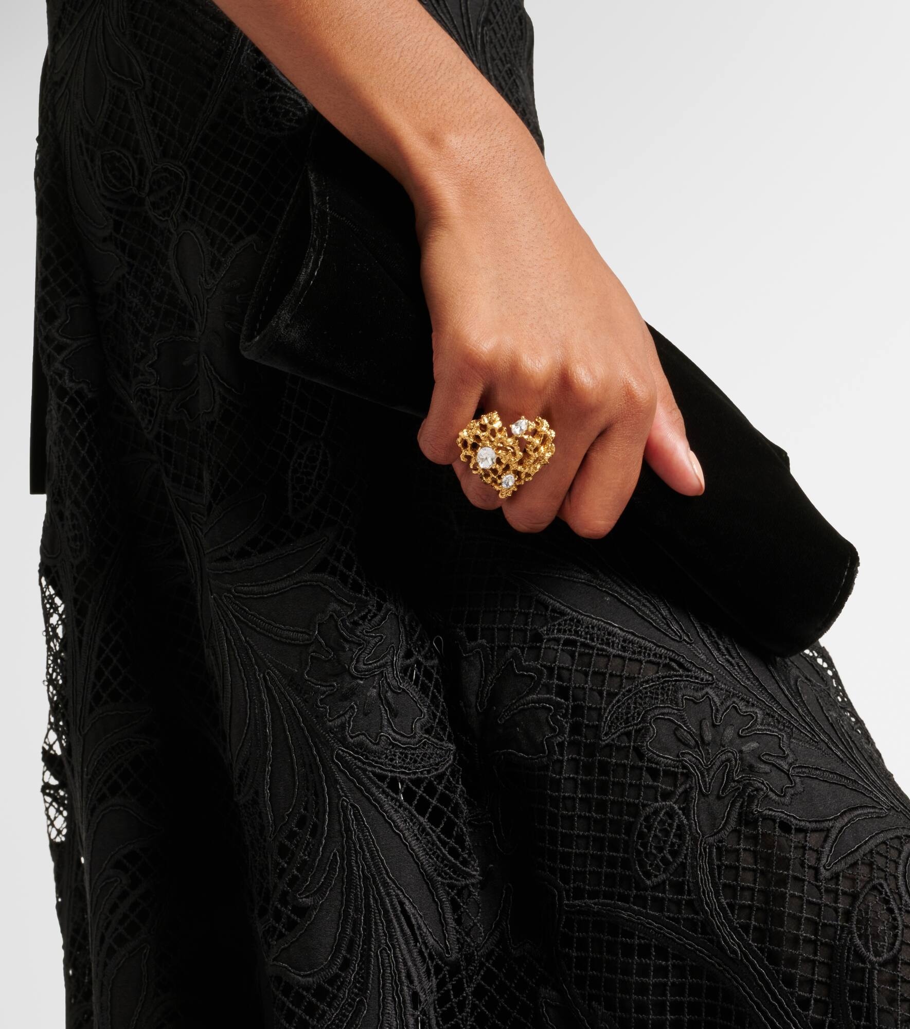 Coral Heart embellished ring - 5