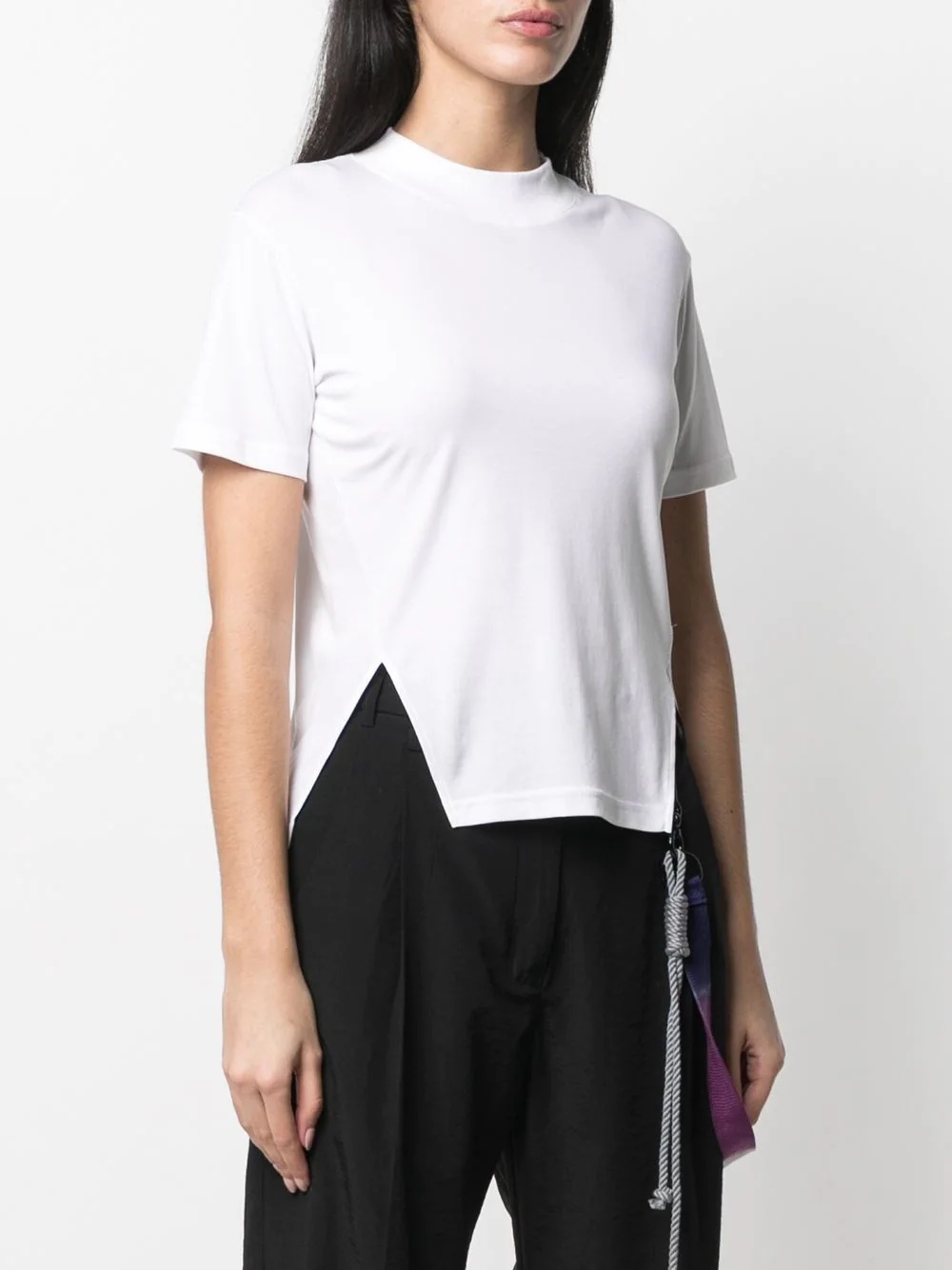 front slit T-shirt - 3