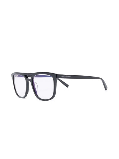 SAINT LAURENT rectangular-frame logo glasses outlook