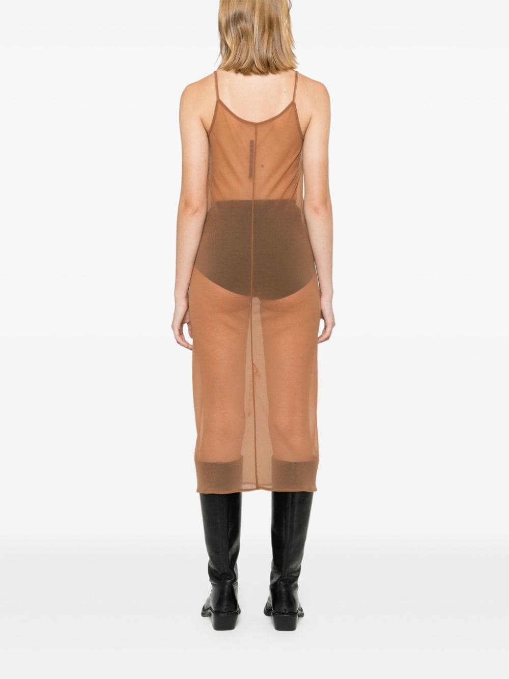 semi-sheer midi dress - 4