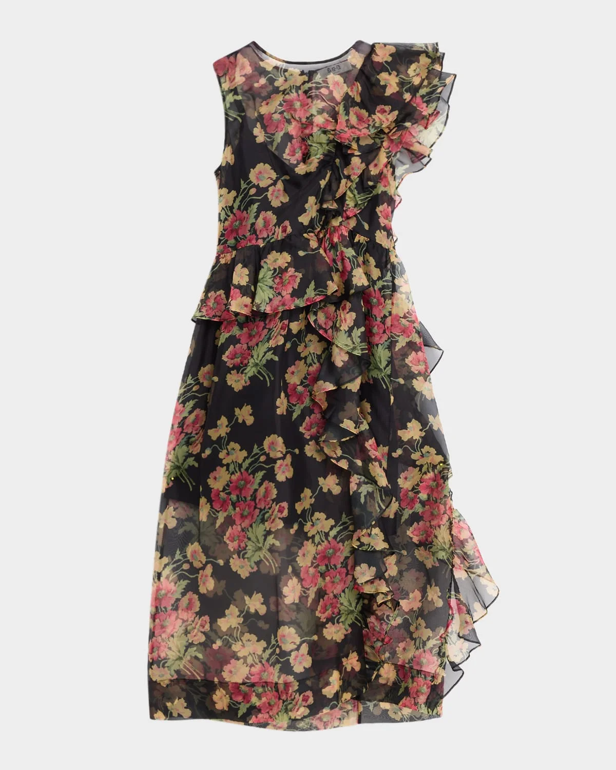 Cornelia Floral Organza Midi Dress - 1