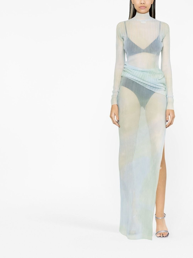 Off-White tie-dye sheer maxi skirt outlook