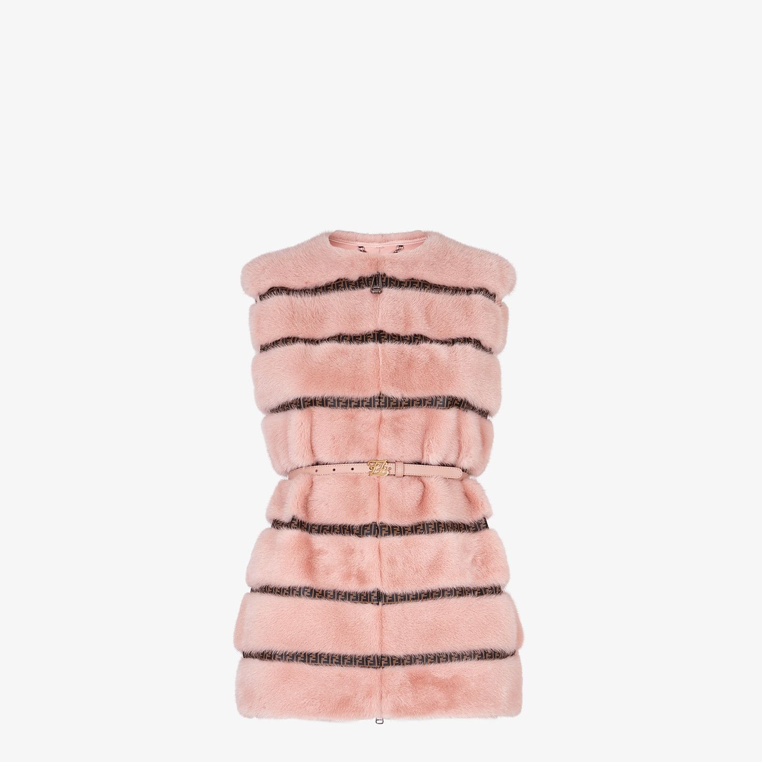 Pink mink vest - 1