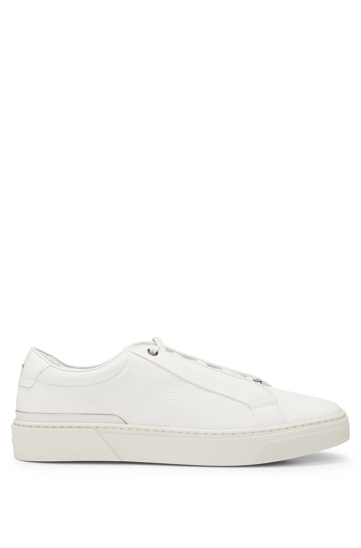 GARY GRAINED-LEATHER TRAINERS WITH LOGO LACE LOOP - 1