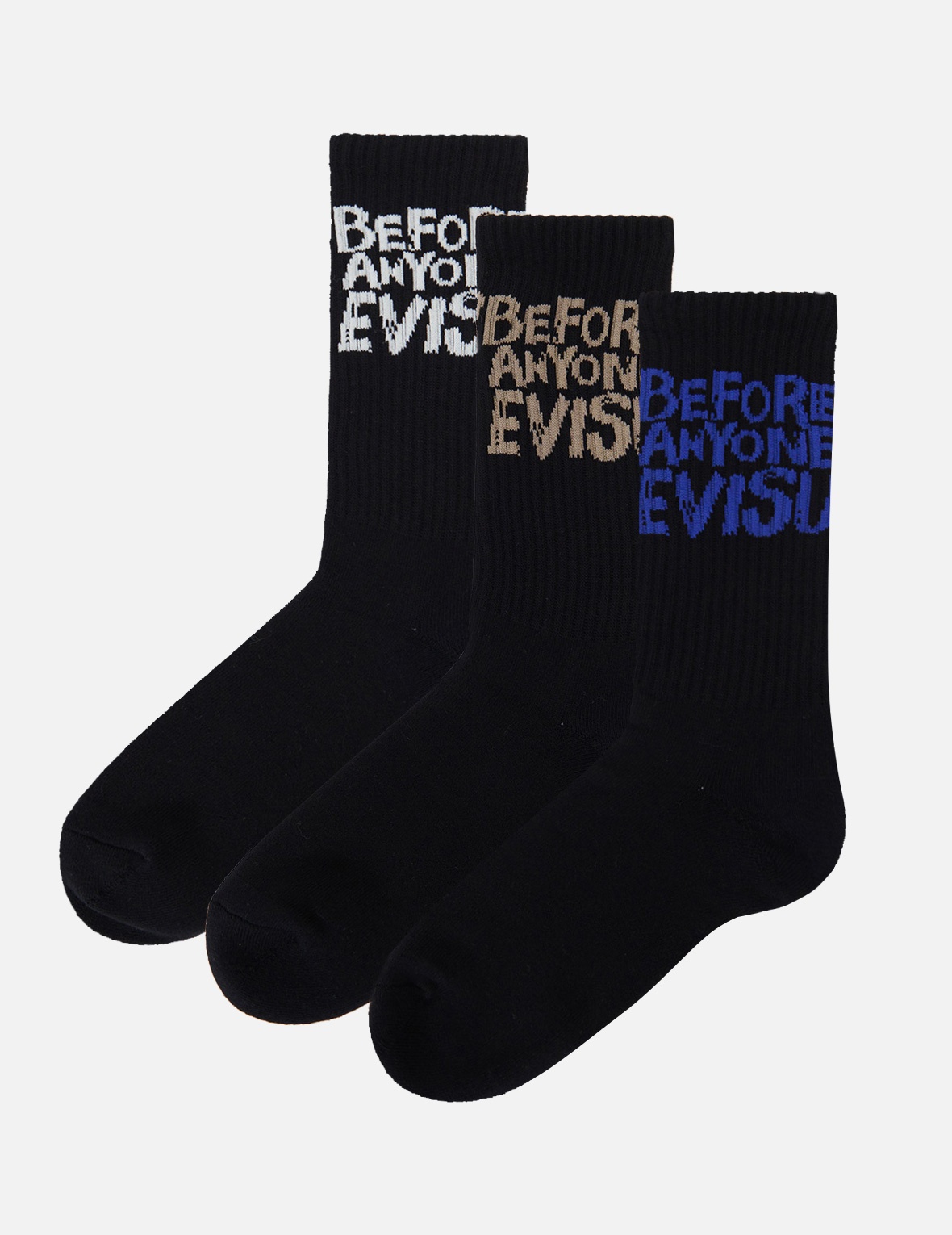 3-PACK GRAFFITI SLOGAN JACQUARD LONG SOCKS - 2