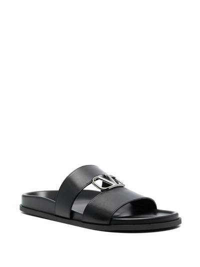 Valentino logo-plaque calf-leather sandals outlook