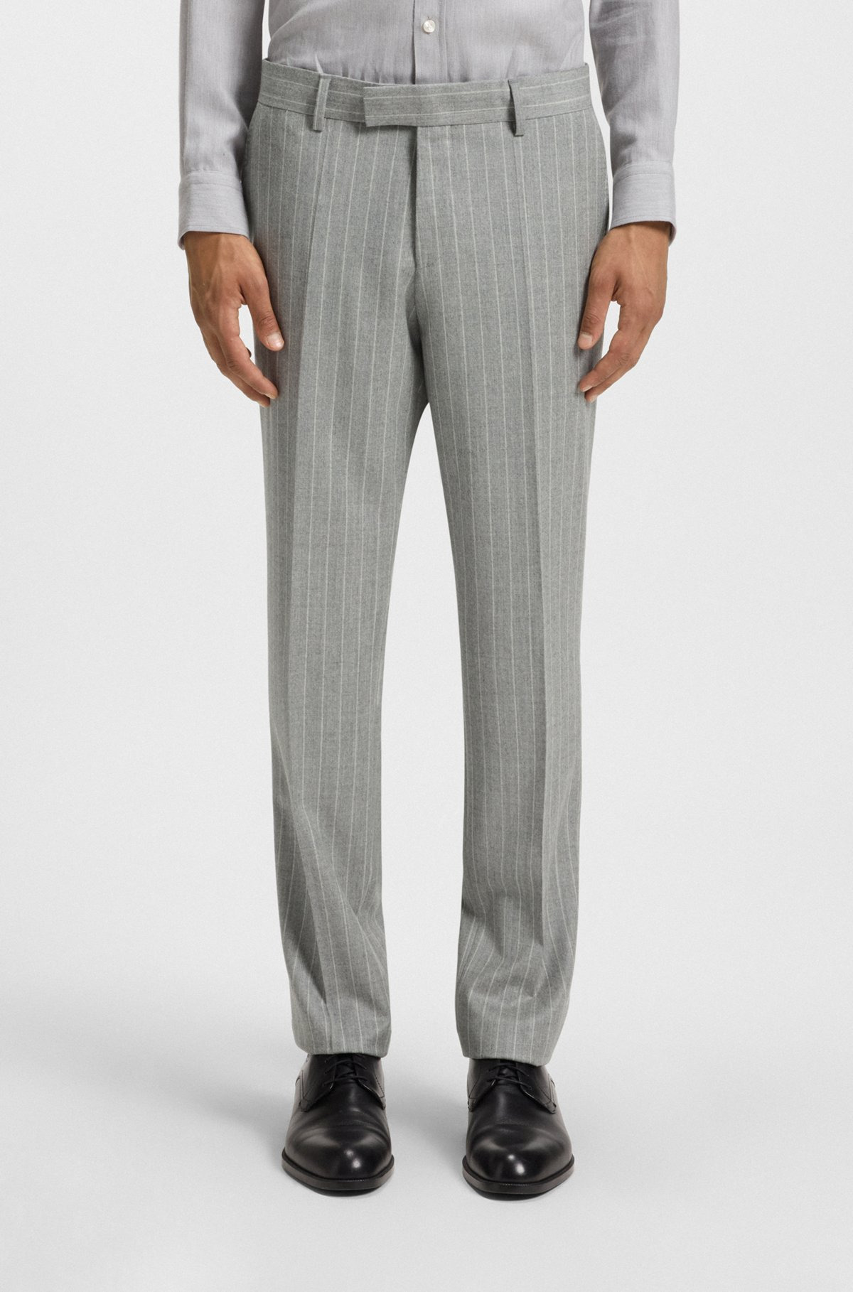 SLIM-FIT TWO-PIECE SUIT IN PINSTRIPE VIRGIN WOOL - 6