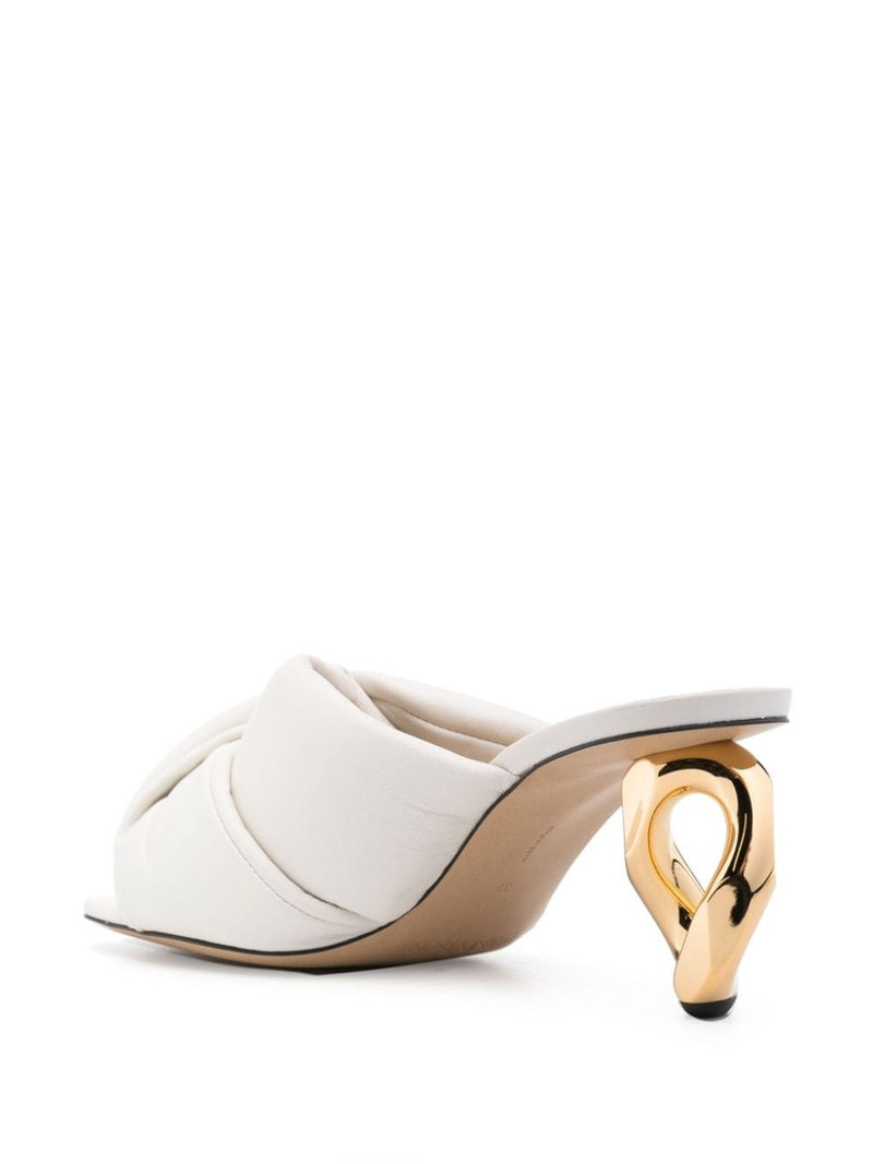Chain Heel 95mm leather mules 3