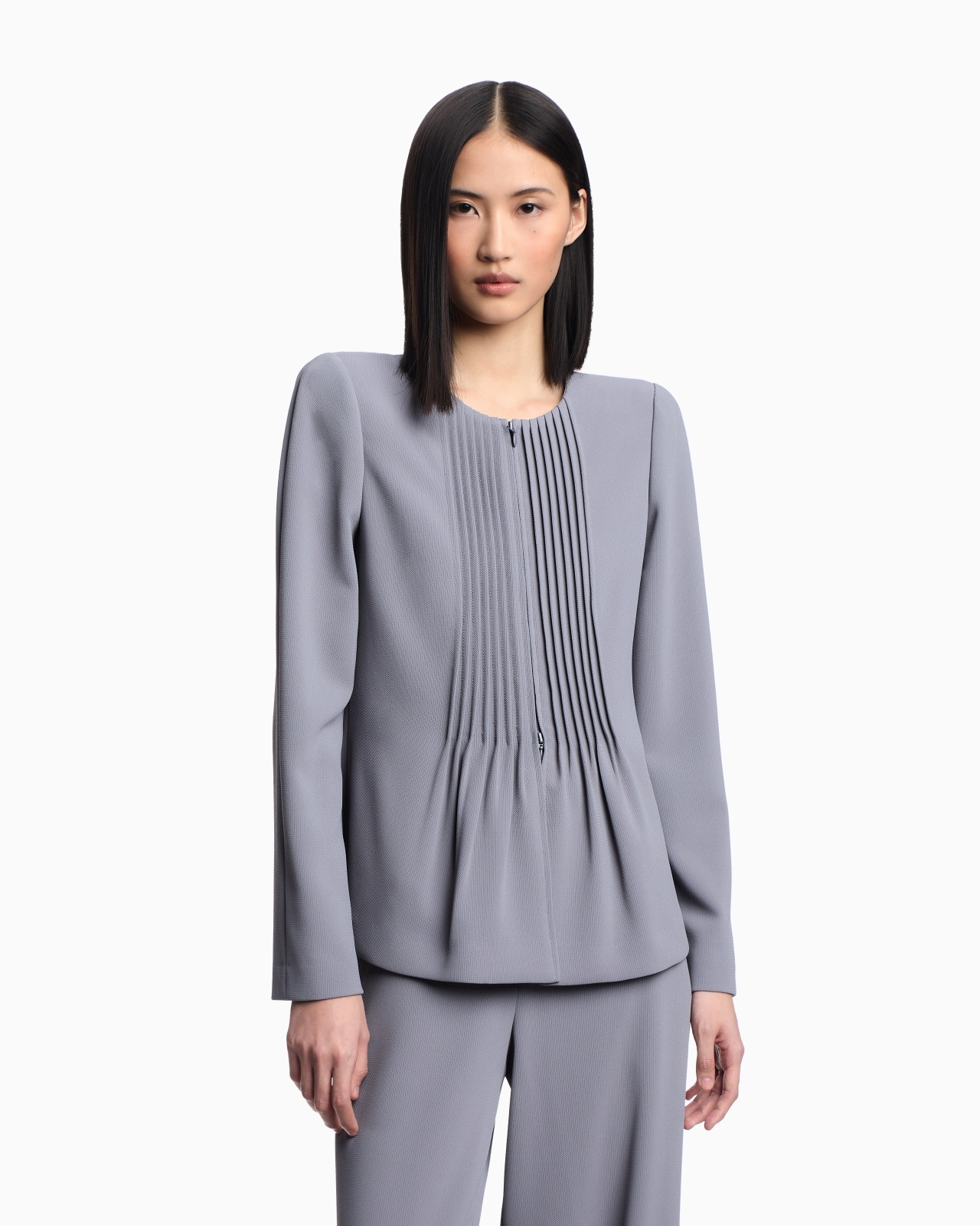 JACKET IN PLEATED FLUID ARMURE FABRIC - 4