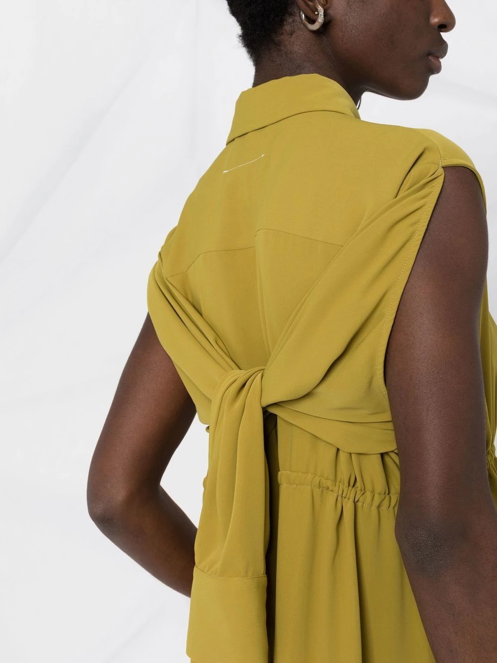 slit-sleeved shirt dress - 3