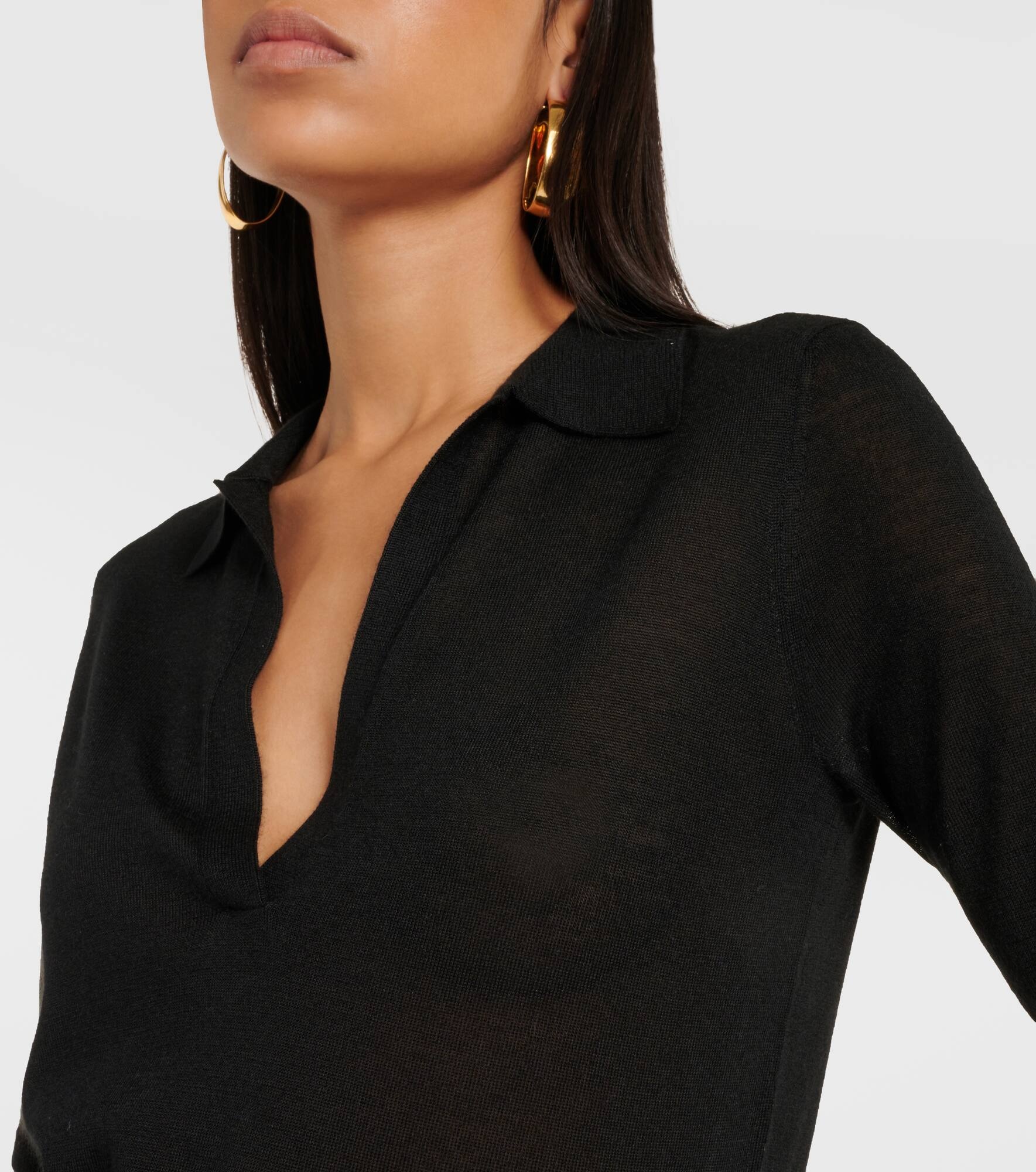 Frank cashmere and silk polo sweater - 4