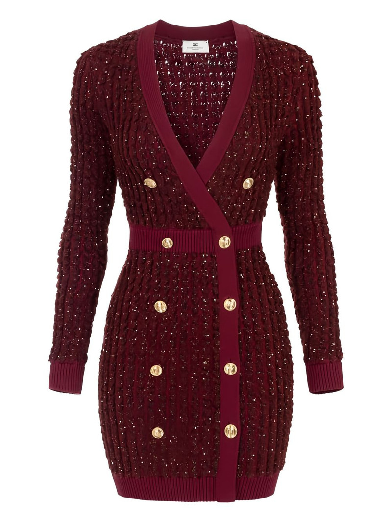 bouclé-knit sequin-embellished mini dress 1