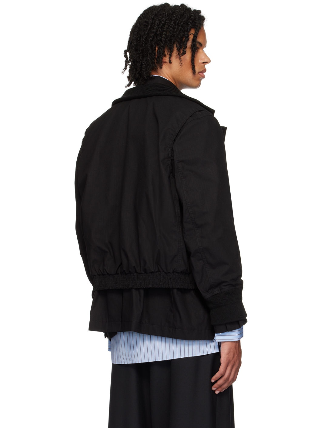 Black Flap Pocket Jacket - 3