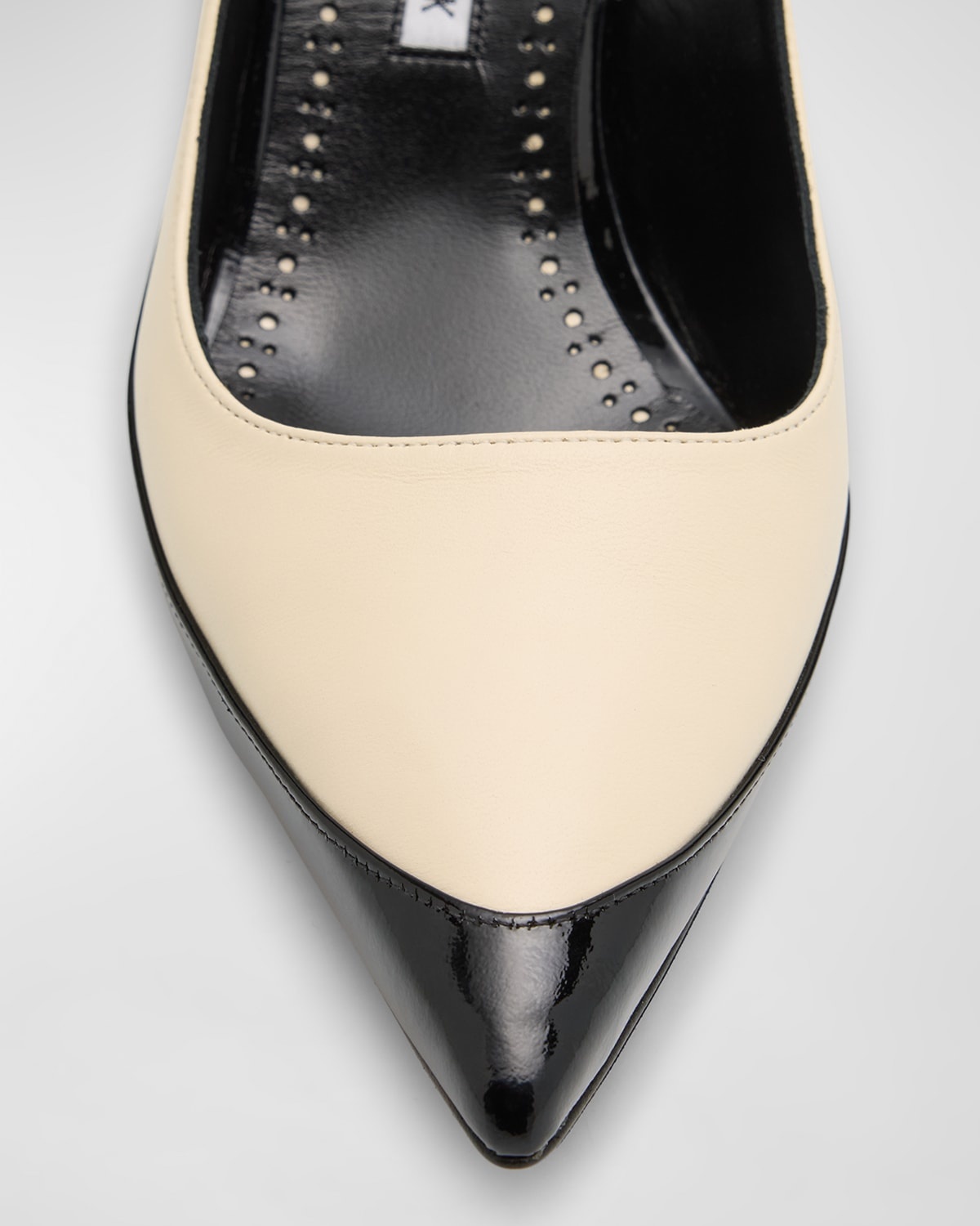 Bicolor Leather Slingback Pumps - 6