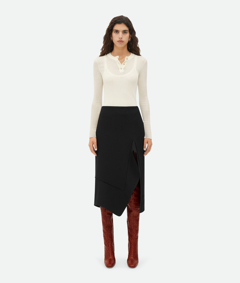 Structured Cotton Midi Skirt - 1