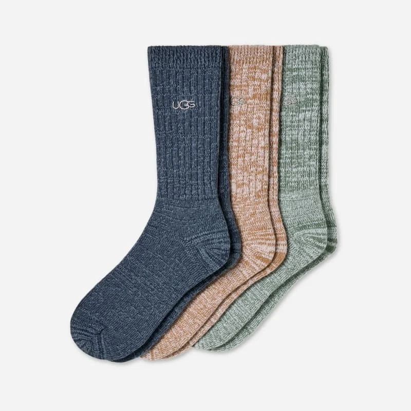 ® Men's Trey Rib Knit Cozy 3 Pack Polyester in Tahoe Blue/Chestnut/Green Stone - 1