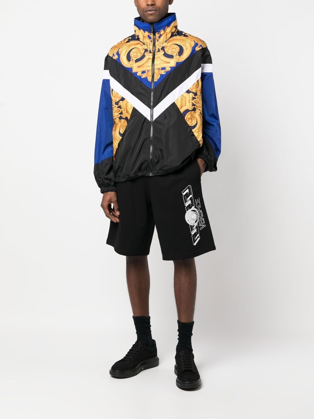 Baroque-print zip-up jacket - 2