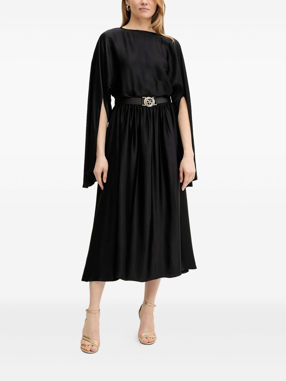 split-sleeve midi dress - 1