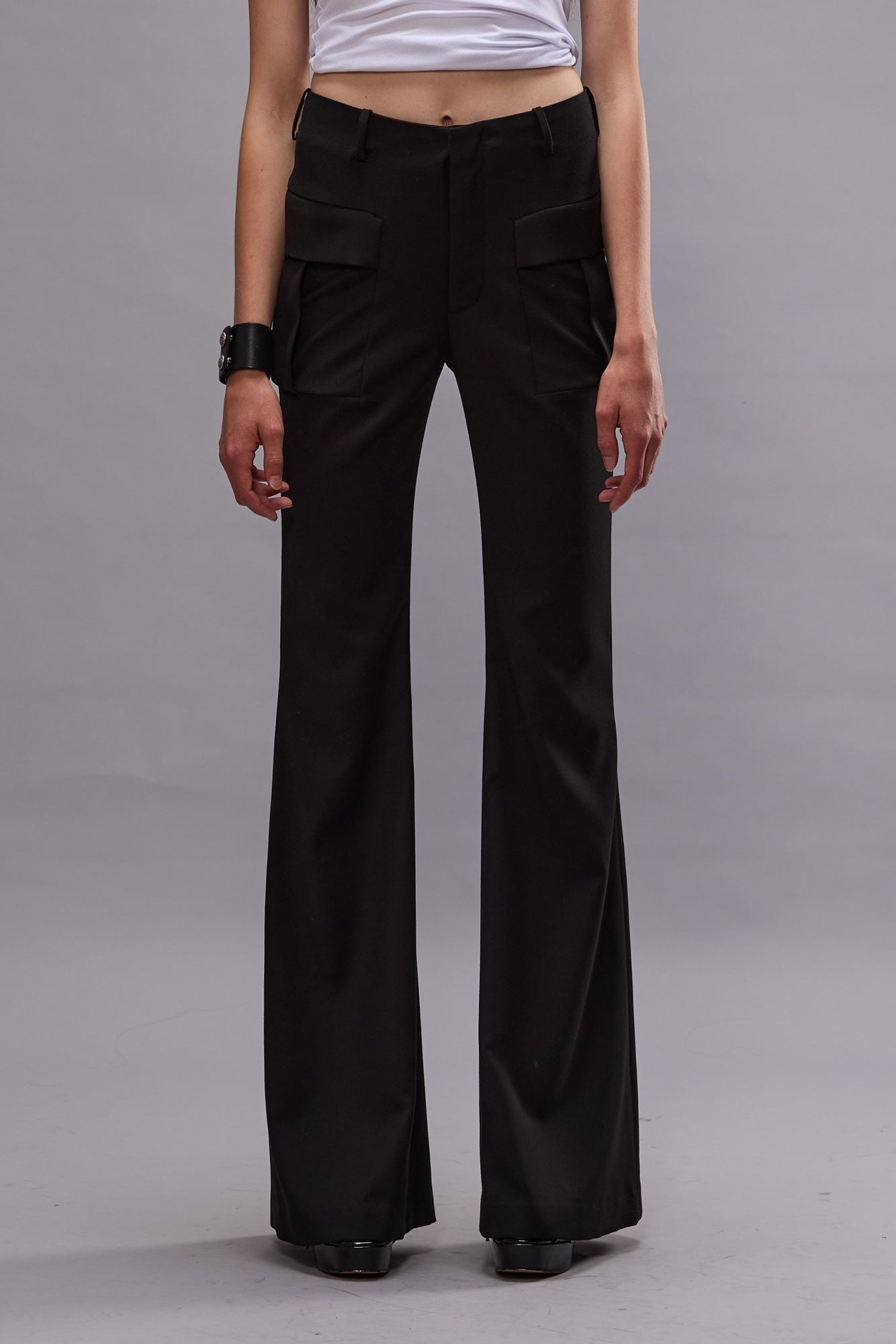 FLARE LEG TROUSER - BLACK - 2