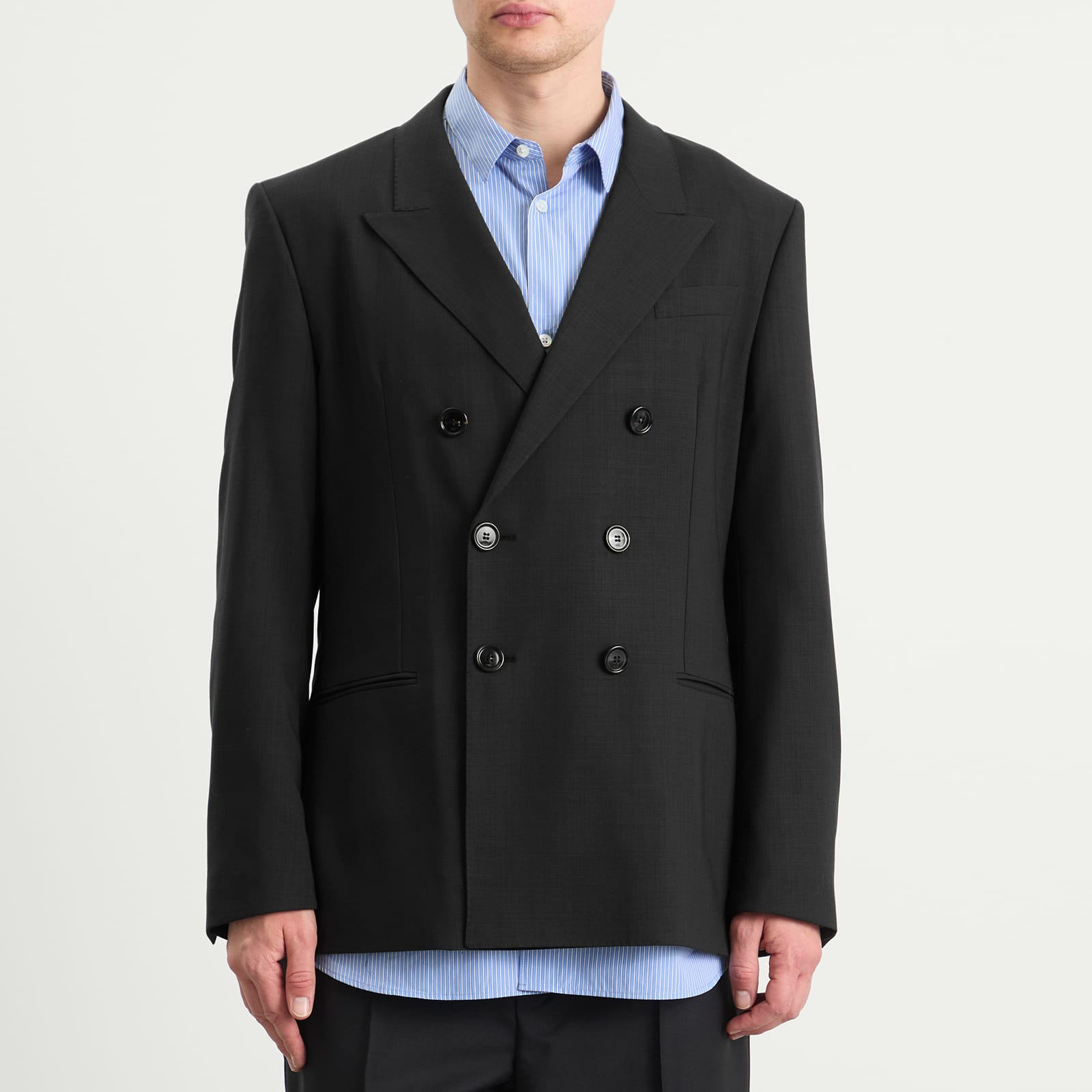 AMI Paris Light Wool Twill 6 Button Jacket - 2