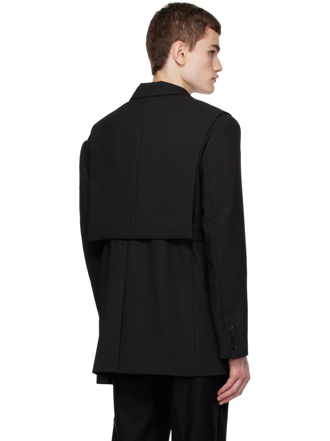 Black 2-In-1 Blazer & Vest Set - 3