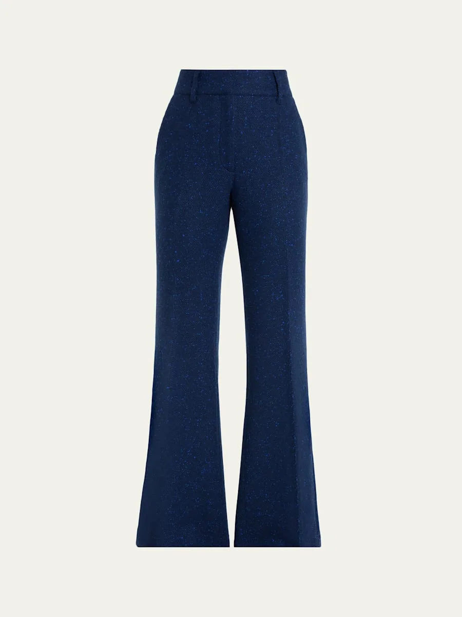 Rhein Speckled Tweed Flare Pants - 1