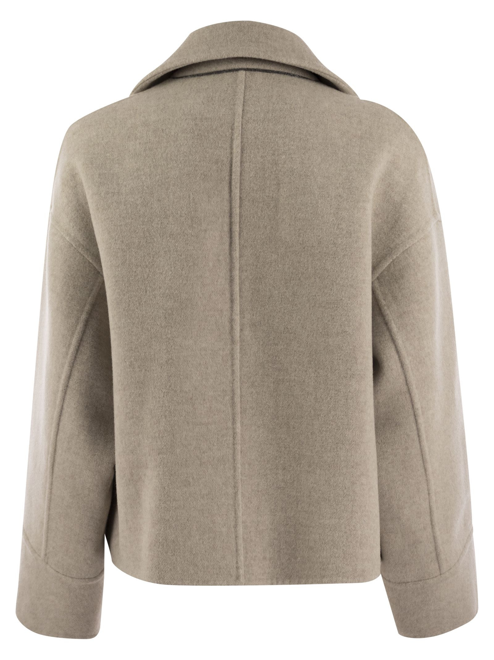 Brunello Cucinelli Women Double-Breasted Wool And Cashmere Short Coat - 2