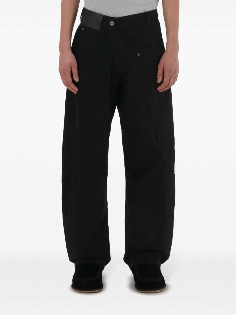 logo-embroidered loose jeans - 3