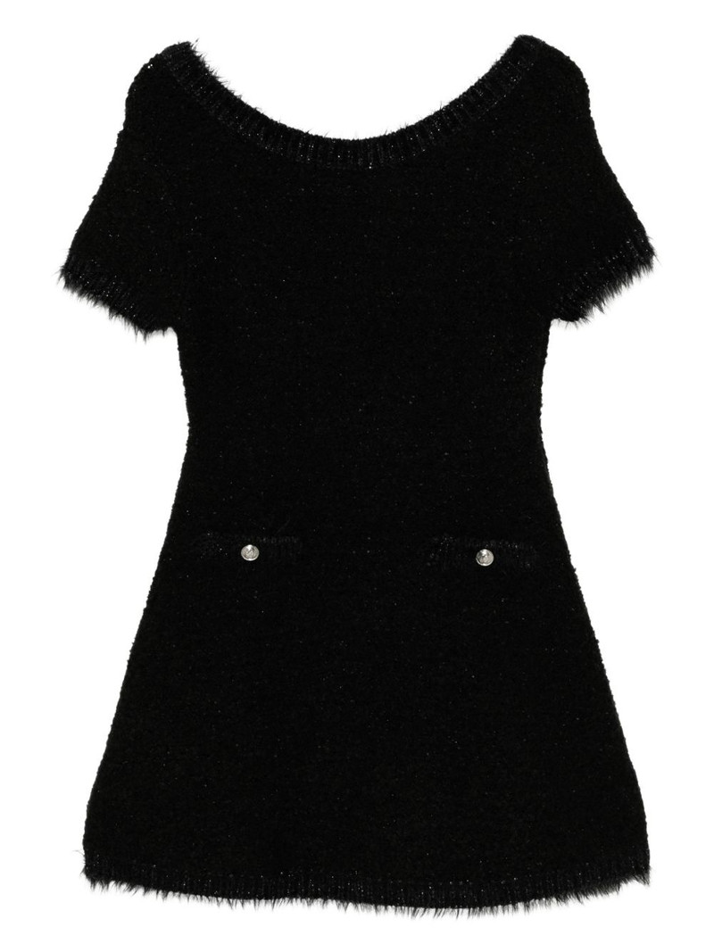 logo-patched knit dress 1