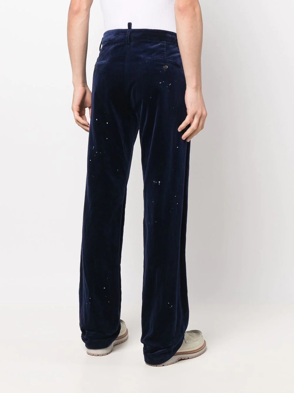 velvet-effect suit trousers - 4