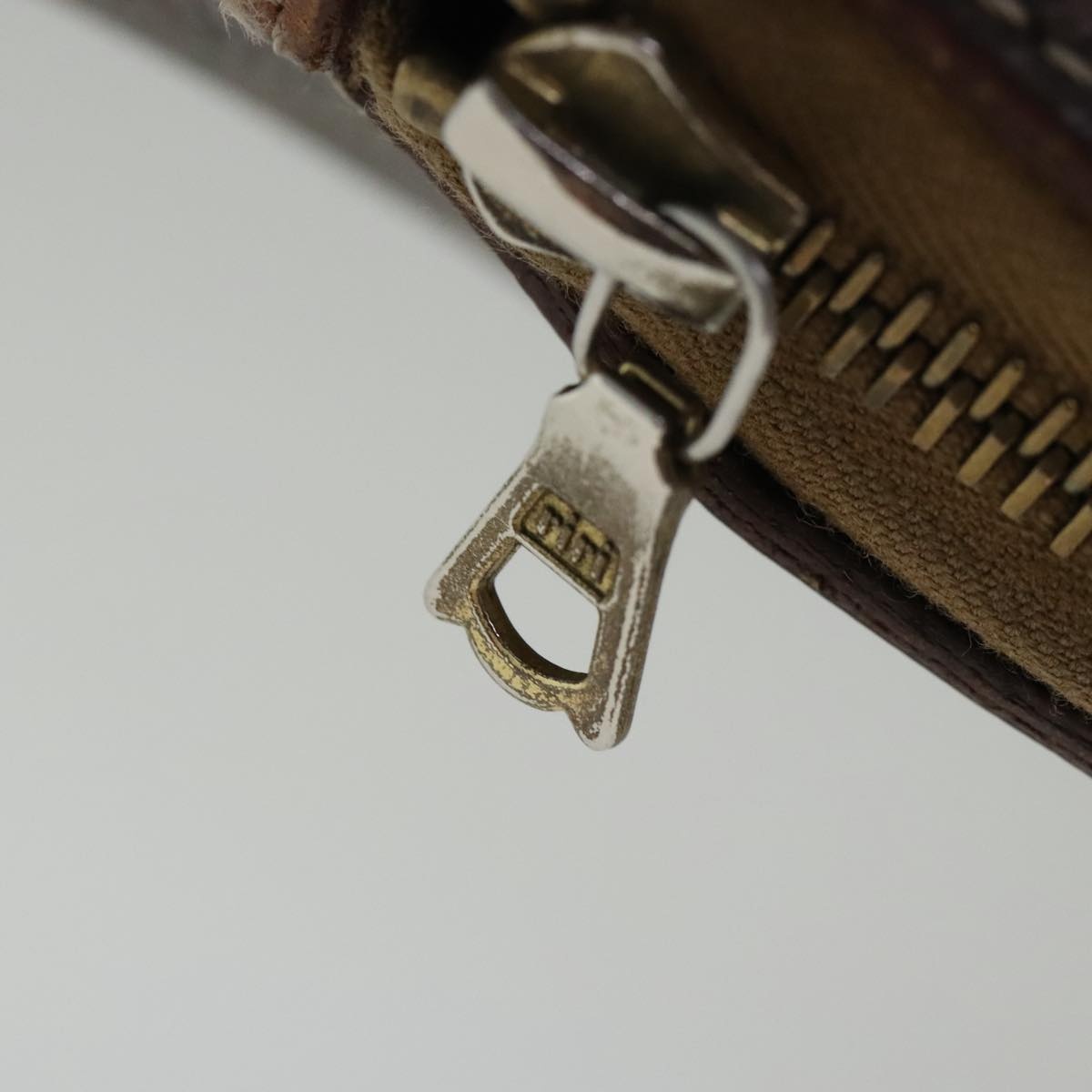 CELINE Macadam Canvas Hand Bag Pvc Leather Gold Brown - 9