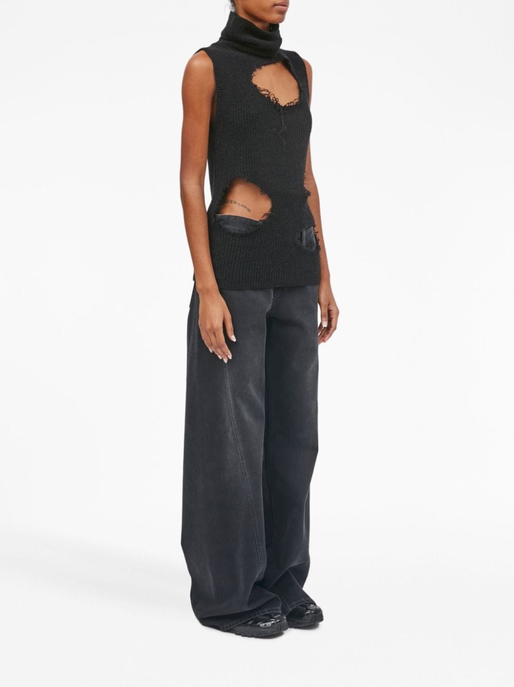 cut-out detailing high-neck top - 3
