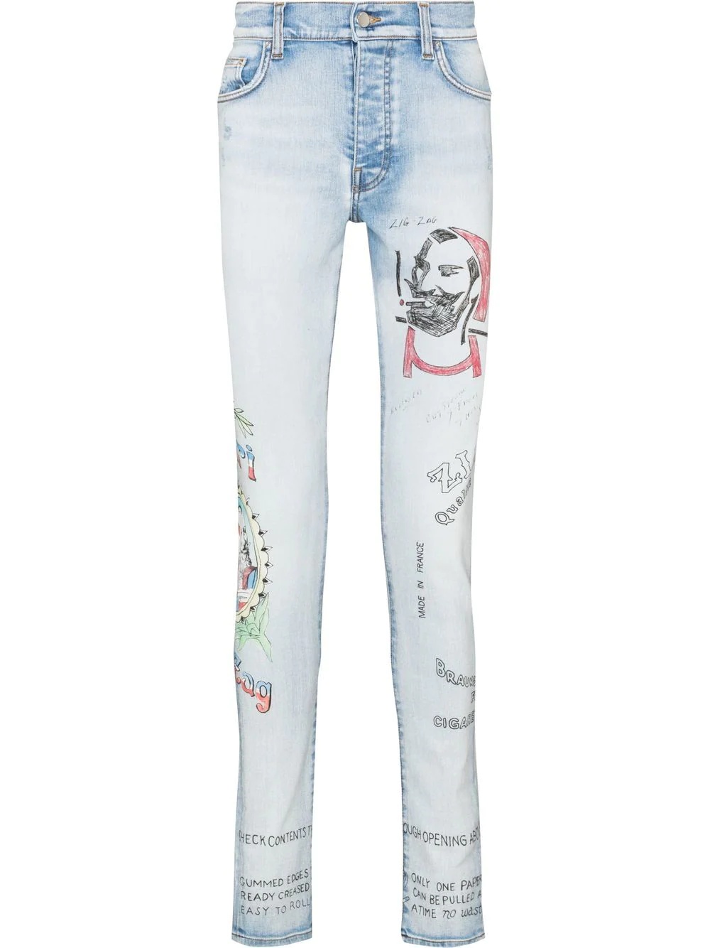 x Zig Zag motif-print skinny jeans - 1