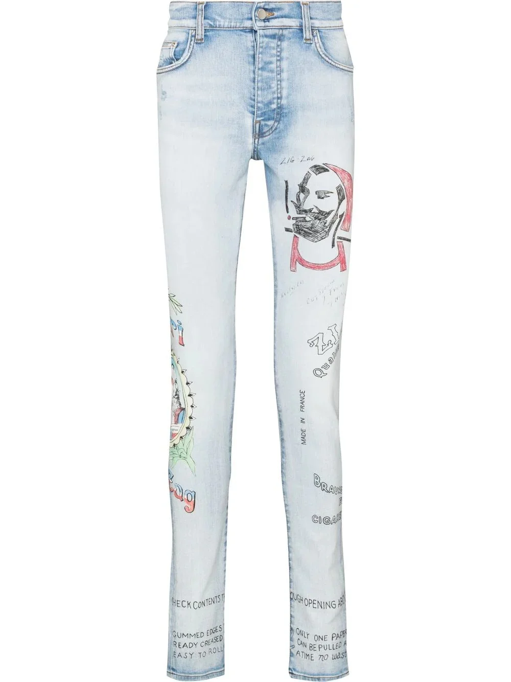 x Zig Zag motif-print skinny jeans - 1