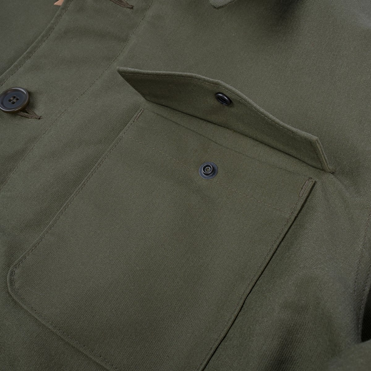 IHM-45-GRN Oiled Whipcord A2 Deck Jacket - Army Green - 14