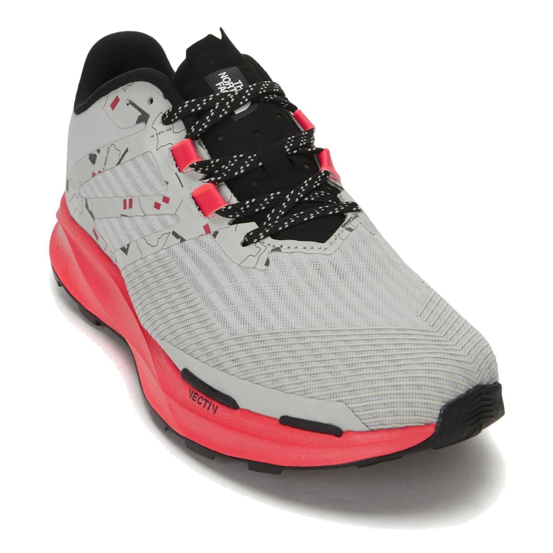 (WMNS) THE NORTH FACE Vectiv Eminus Running Sneakers ' TNF White Trail Marker Print Brilliant Coral' - 2