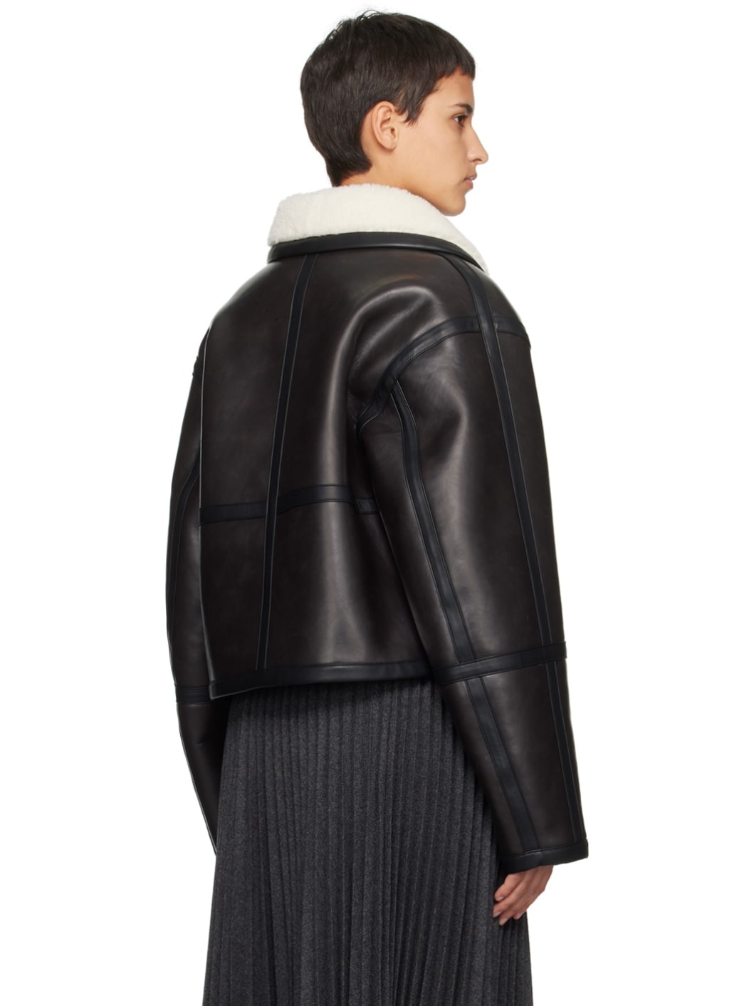 Black Imogen Faux-Leather Jacket - 3
