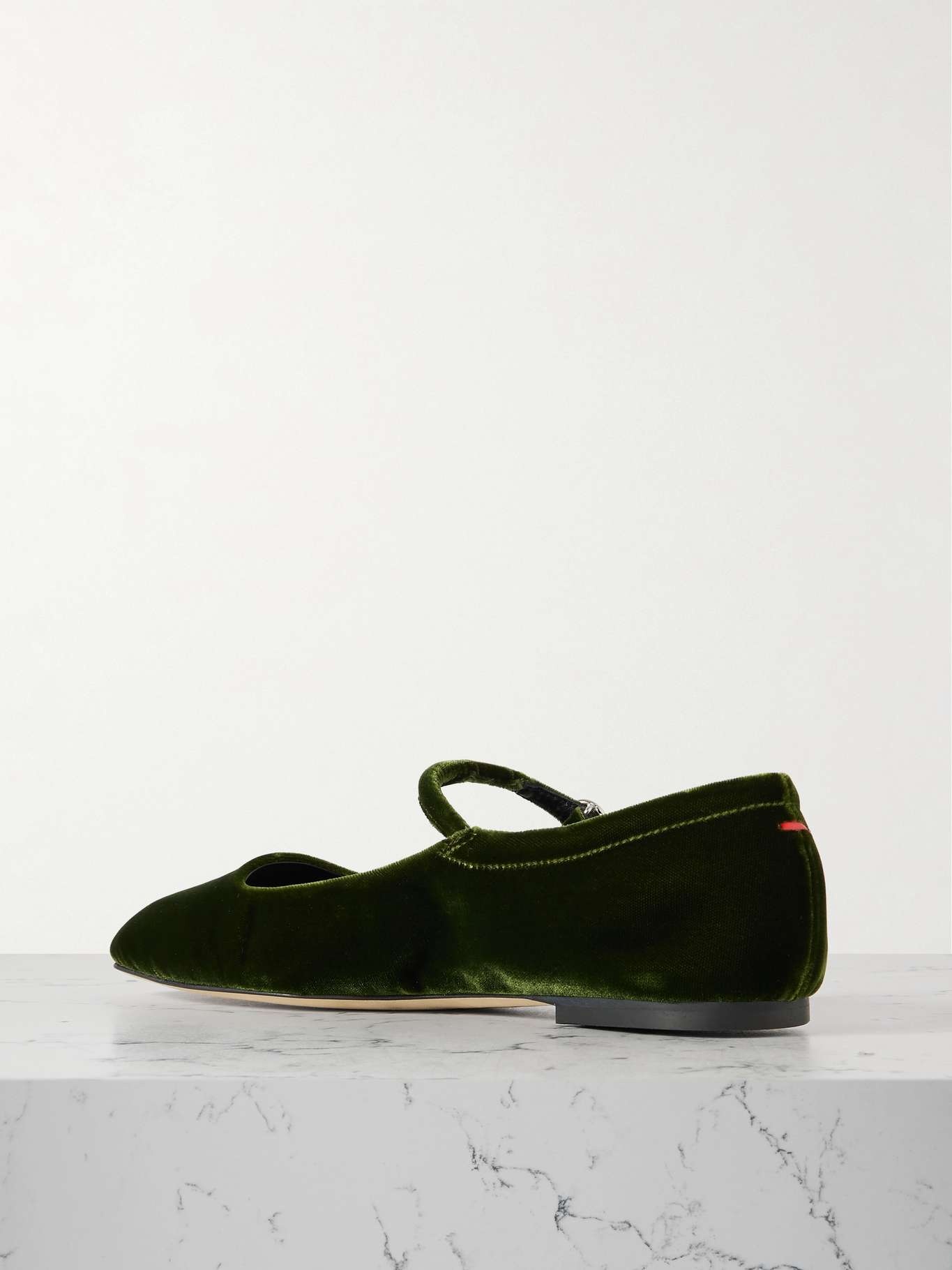 Uma velvet Mary Jane ballet flats Army green - 3