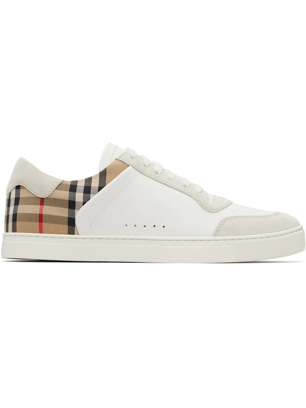White Suede & Check Sneakers - 1