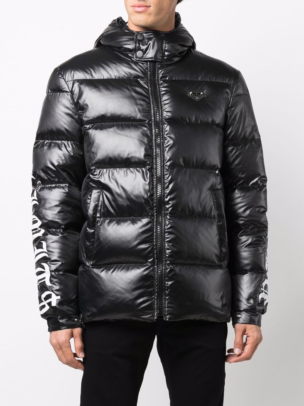 glossy puffer coat - 3