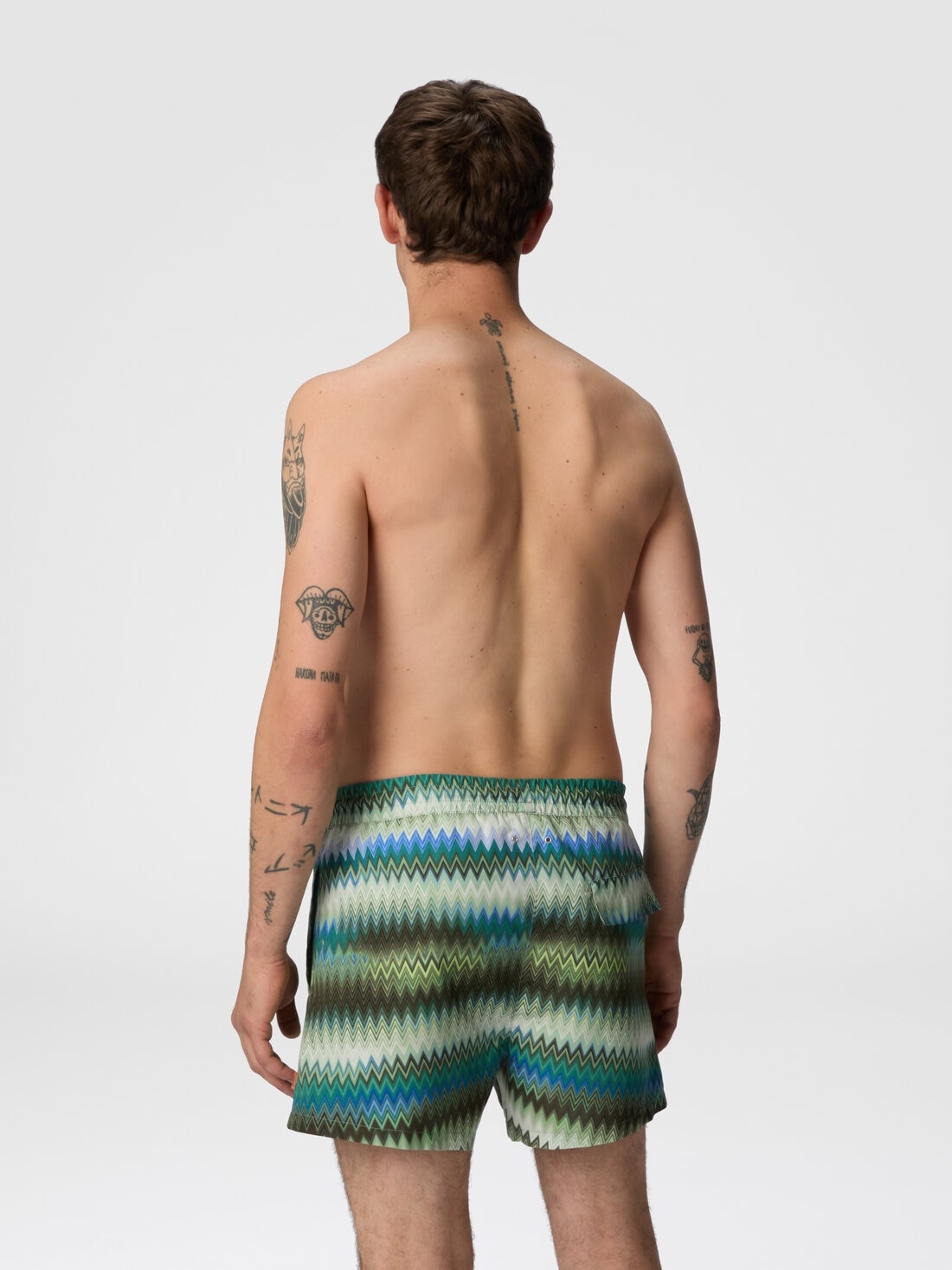 Swim shorts with gradient micro zigzag print - 3