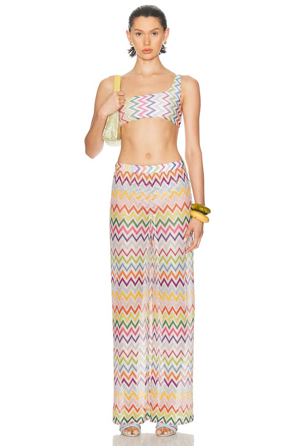 Zig Zag One Shoulder Bikini Set - 5