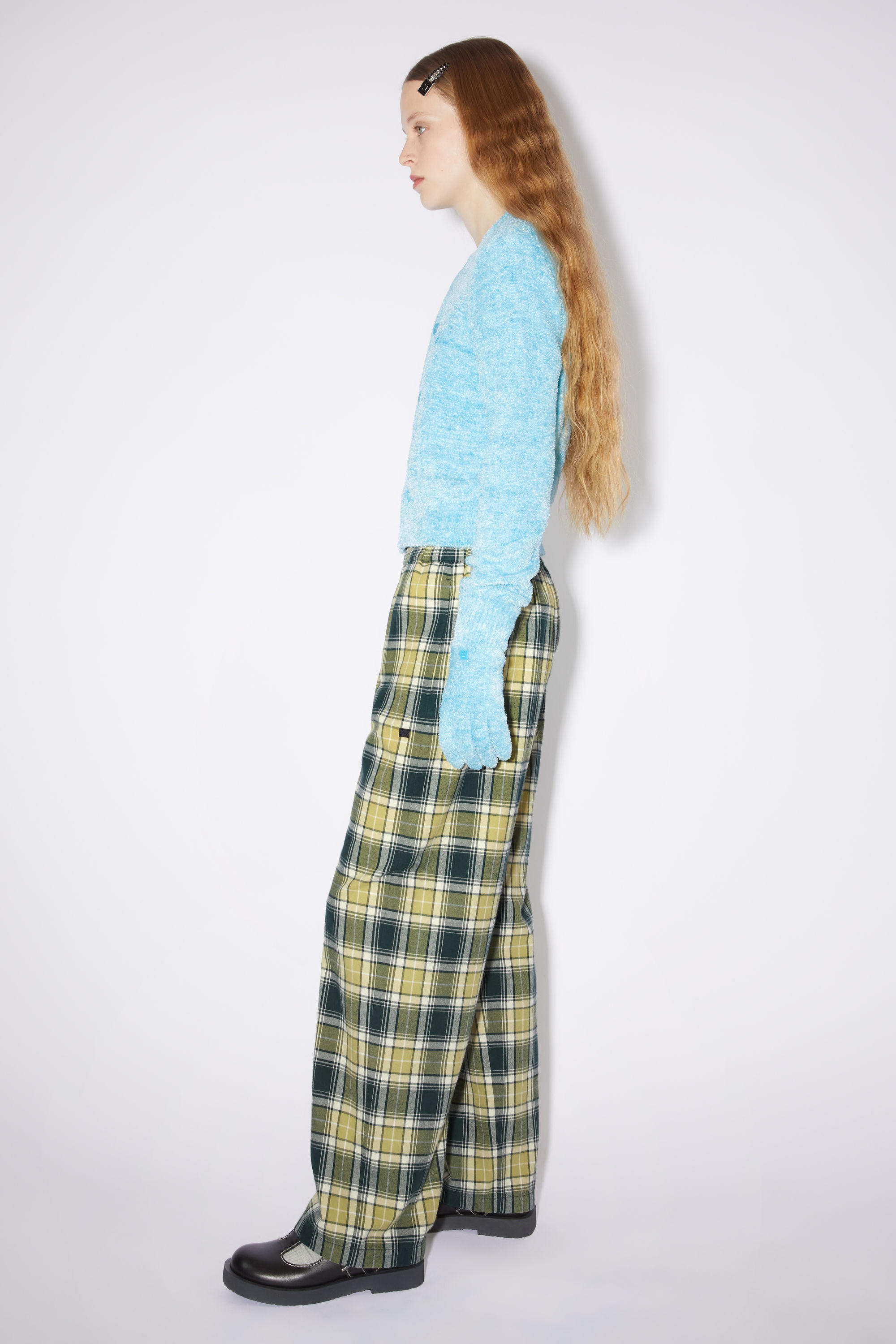Flannel check trousers - Forest green/light green - 4