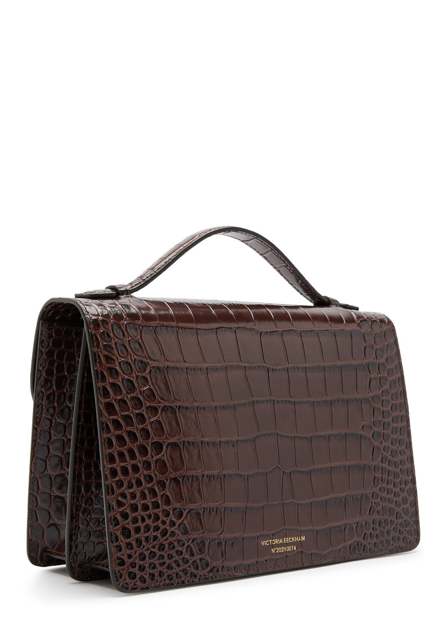 Victoria Beckham Dorian Small Crocodile-effect Leather top Handle bag - 2